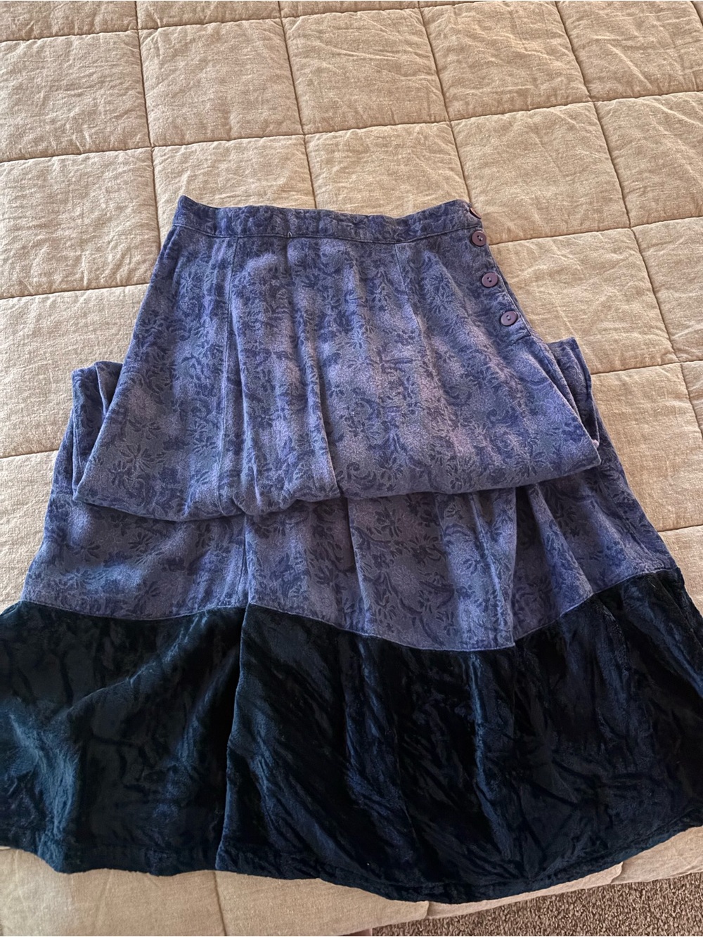 Y2k blue floral maxi skirt